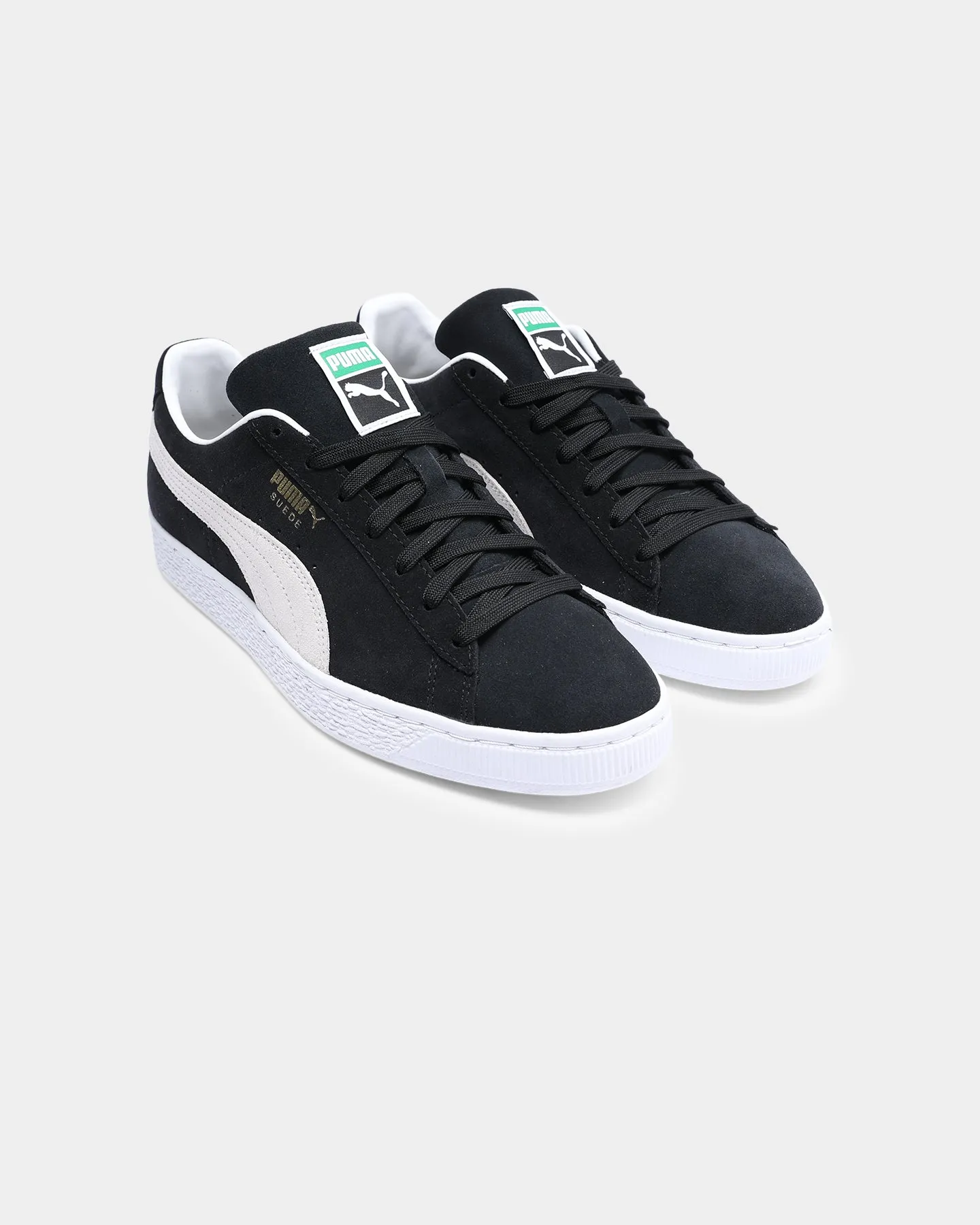 Puma Suede Classic XXI Black/White Rubber Outsole Dust Guard
