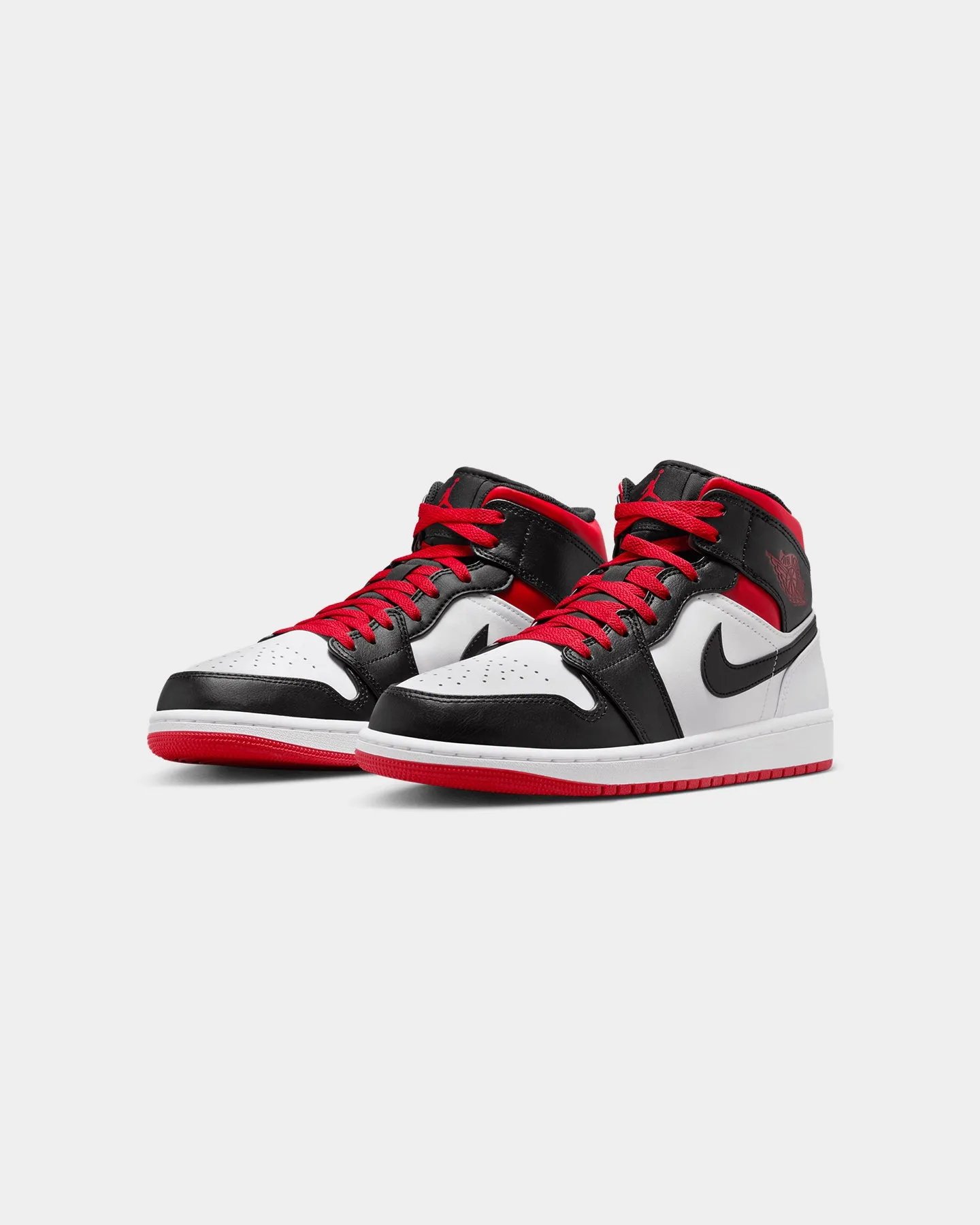 Jordan Air Jordan 1 Mid "Gym Red Black Toe" White/Gym Red French Soft Stretchable Material