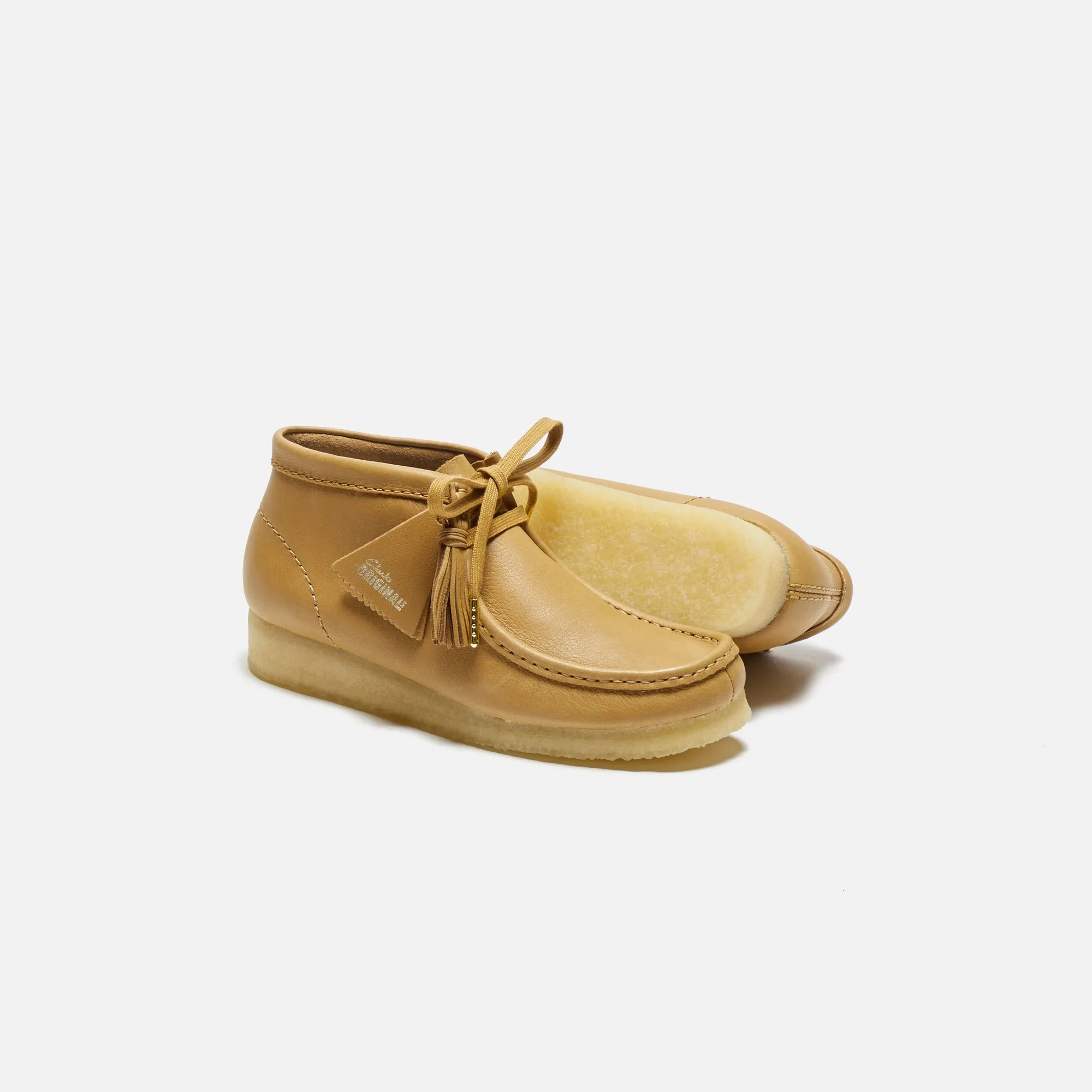 Clarks WMNS Wallabee Boot Mid - Tan Leather Shopping Lover