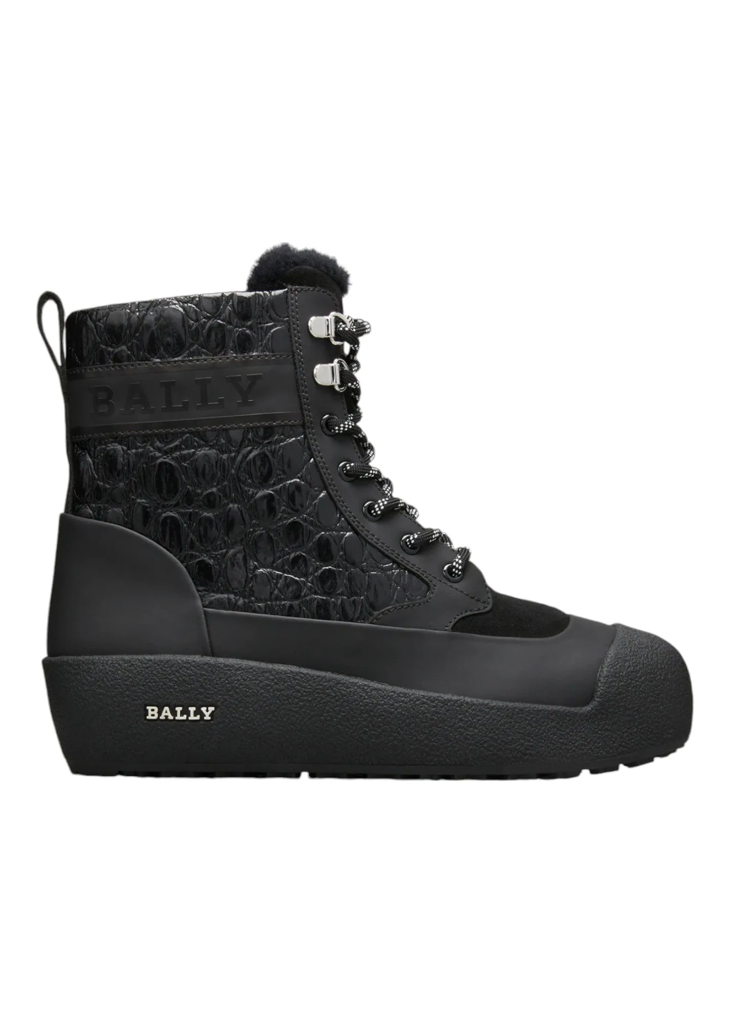 Waterproof Trail Exploration Heat-resistant Bally Cuby 6234584 Men's Curling Shearling-Lined Suede & Leather Boots