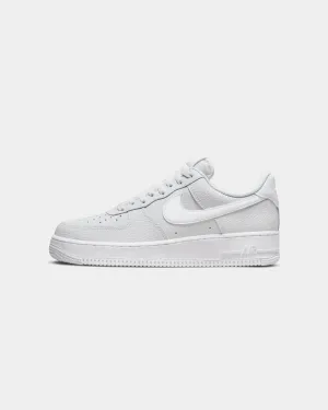 Nike Air Force 1 '07 Pure Platinum/White/White Sweat Resistant Standing Workers Fire Red