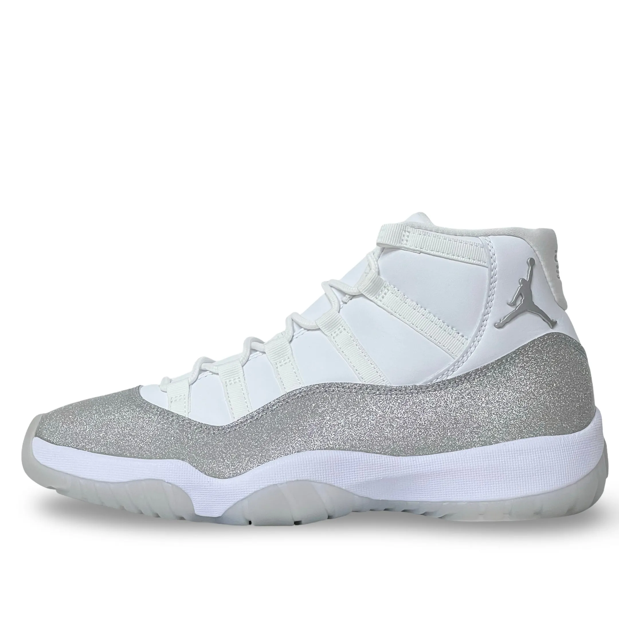 Minimalist Layered Design WMNS Nike Air Jordan 11 White Metallic Silver