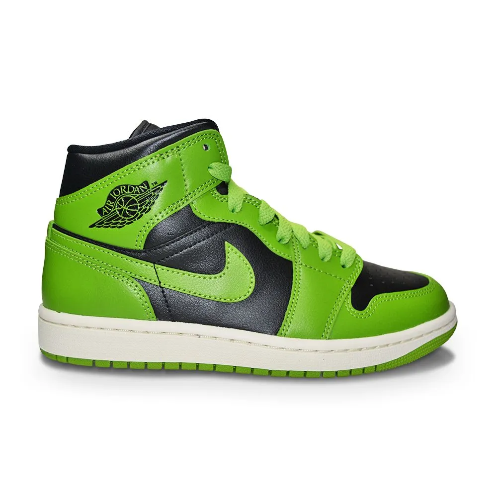 Pure Dedication Orthotic Support Womens Nike Air Jordan 1 Mid - BQ6472 031 - Black Altitude Green Sail