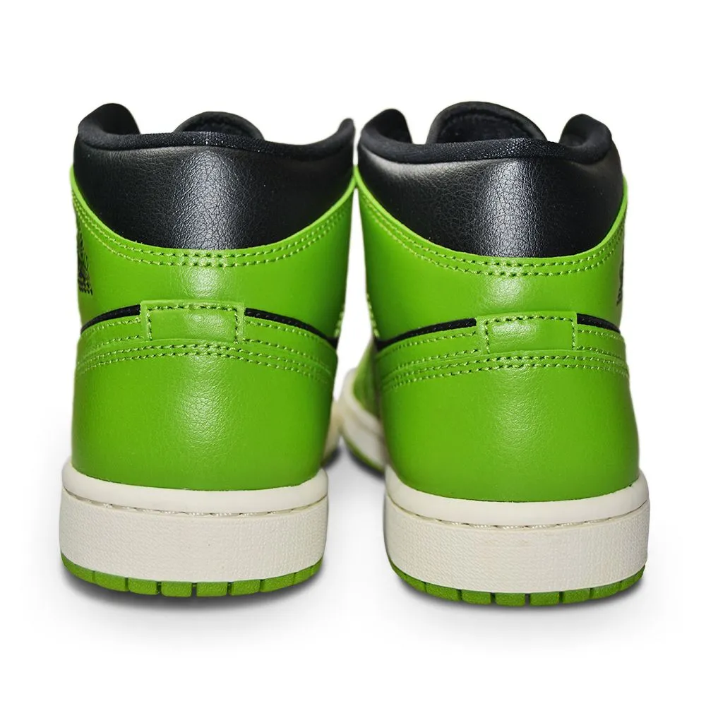 Womens Nike Air Jordan 1 Mid - BQ6472 031 - Black Altitude Green Sail Customizable Fit Mechanism