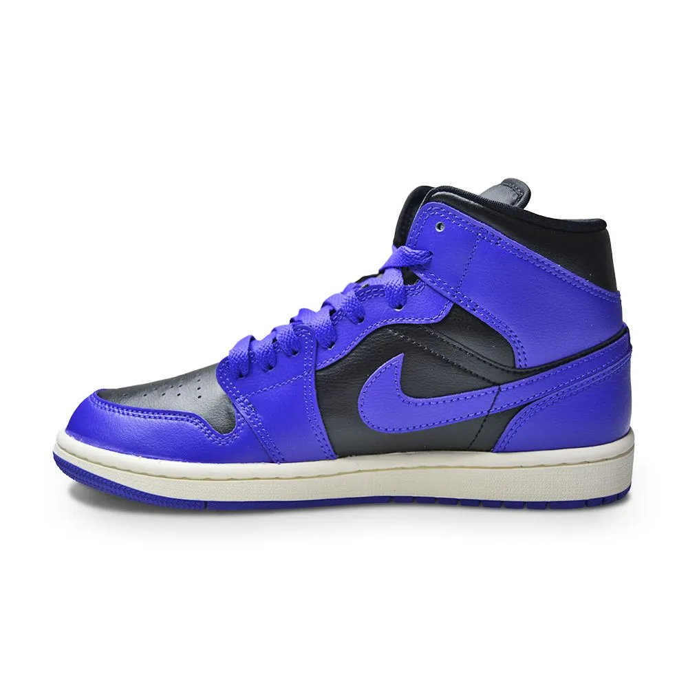 sports performance Training Use Womens Nike Air Jordan 1 Mid - BQ6472 051 - Black Dark Concord Sail