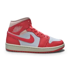 Womens Nike Air Jordan 1 Mid - BQ6472 186 - White Pink "Strawberries and Cream" Adaptive Collar Padding