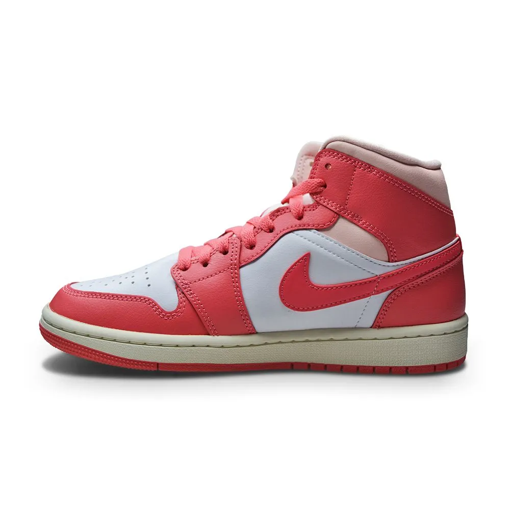 Agility Shoes Anti Fatigue Insole Womens Nike Air Jordan 1 Mid - BQ6472 186 - White Pink "Strawberries and Cream"