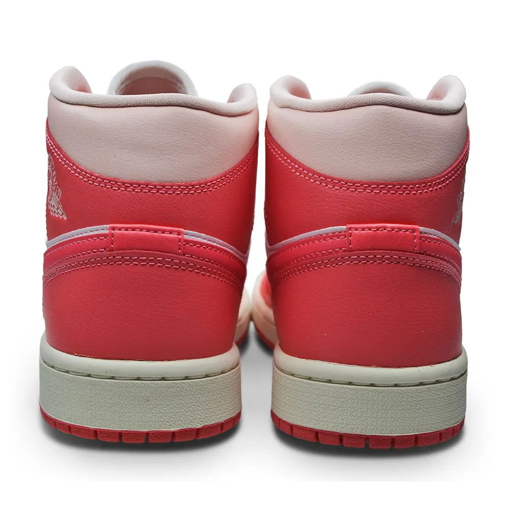 Womens Nike Air Jordan 1 Mid - BQ6472 186 - White Pink "Strawberries and Cream" Traction pods