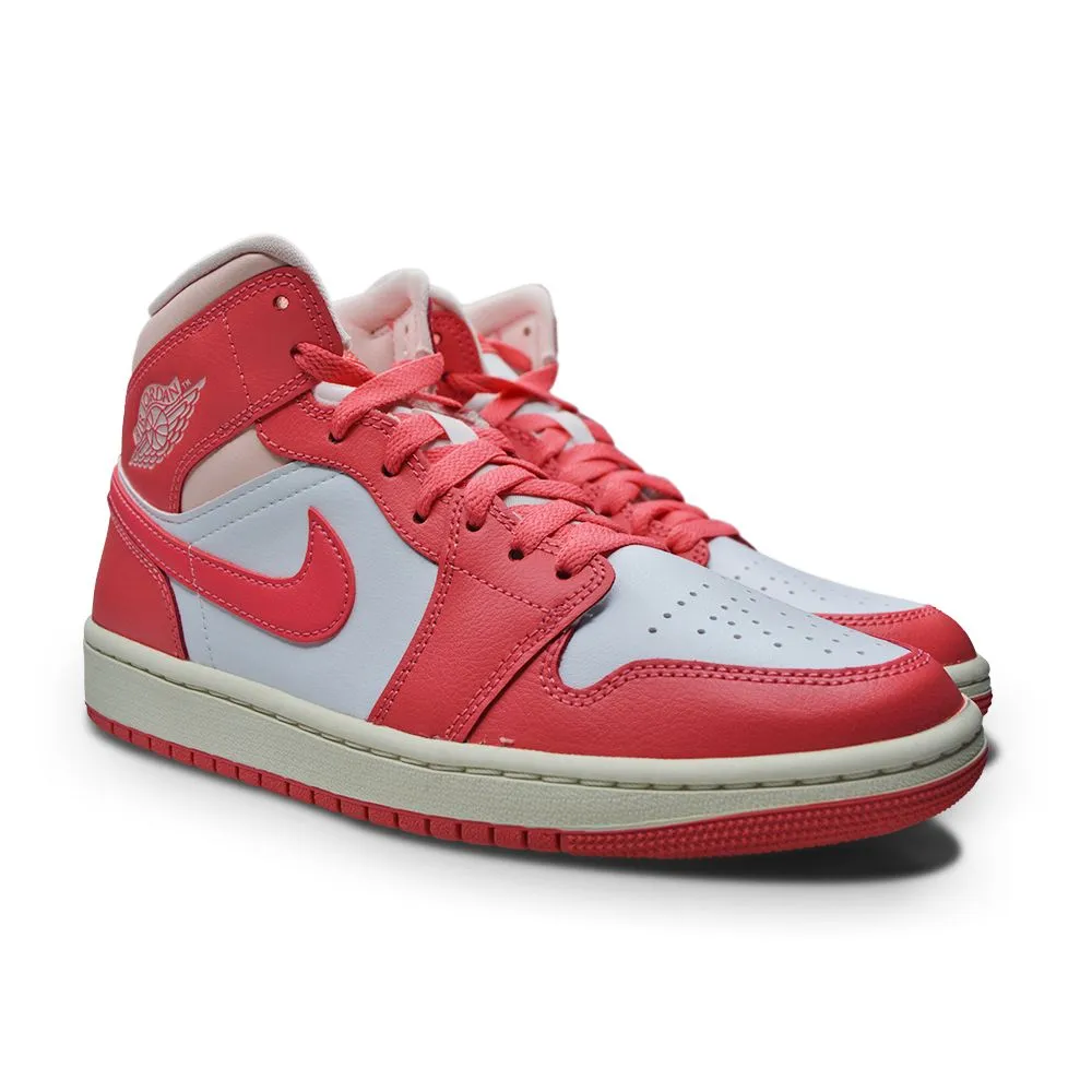 Power Driven Feel Womens Nike Air Jordan 1 Mid - BQ6472 186 - White Pink "Strawberries and Cream"