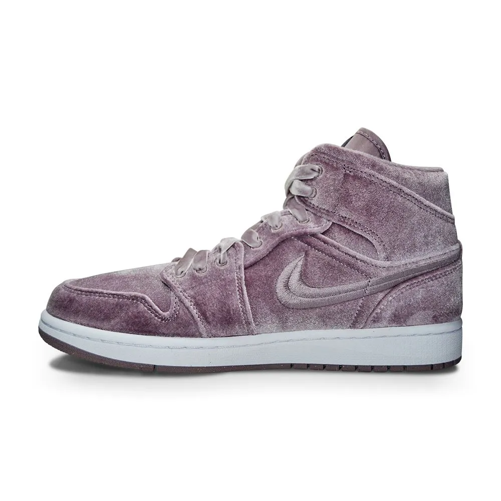 Womens Nike Air Jordan 1 Mid SE "Purple Velvet" - DQ8397 500 - Purple Smoke Rocker sole geometry