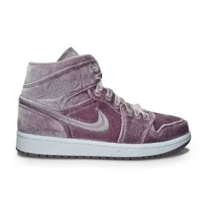 Womens Nike Air Jordan 1 Mid SE "Purple Velvet" - DQ8397 500 - Purple Smoke Non Slip Inner Liner Strong Finish