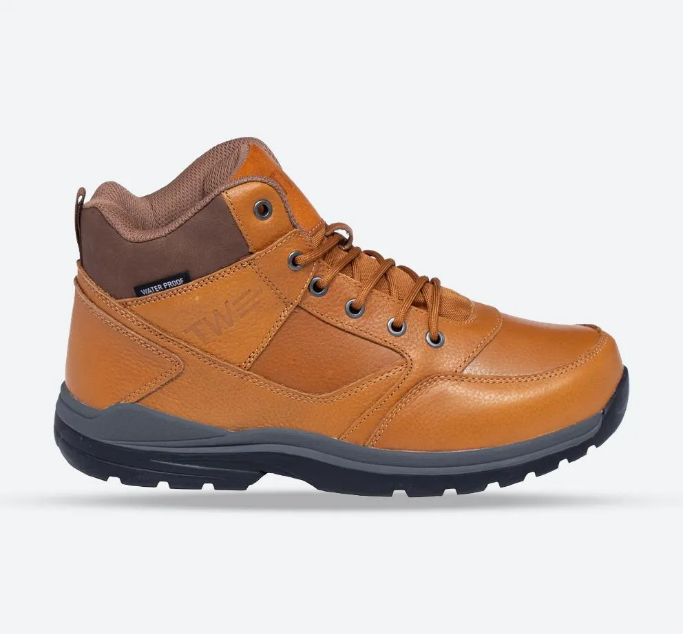 Women's Wide Fit Tredd Well Tough Waterproof Hiking Boots - Tan Reinforced Form Work Commute