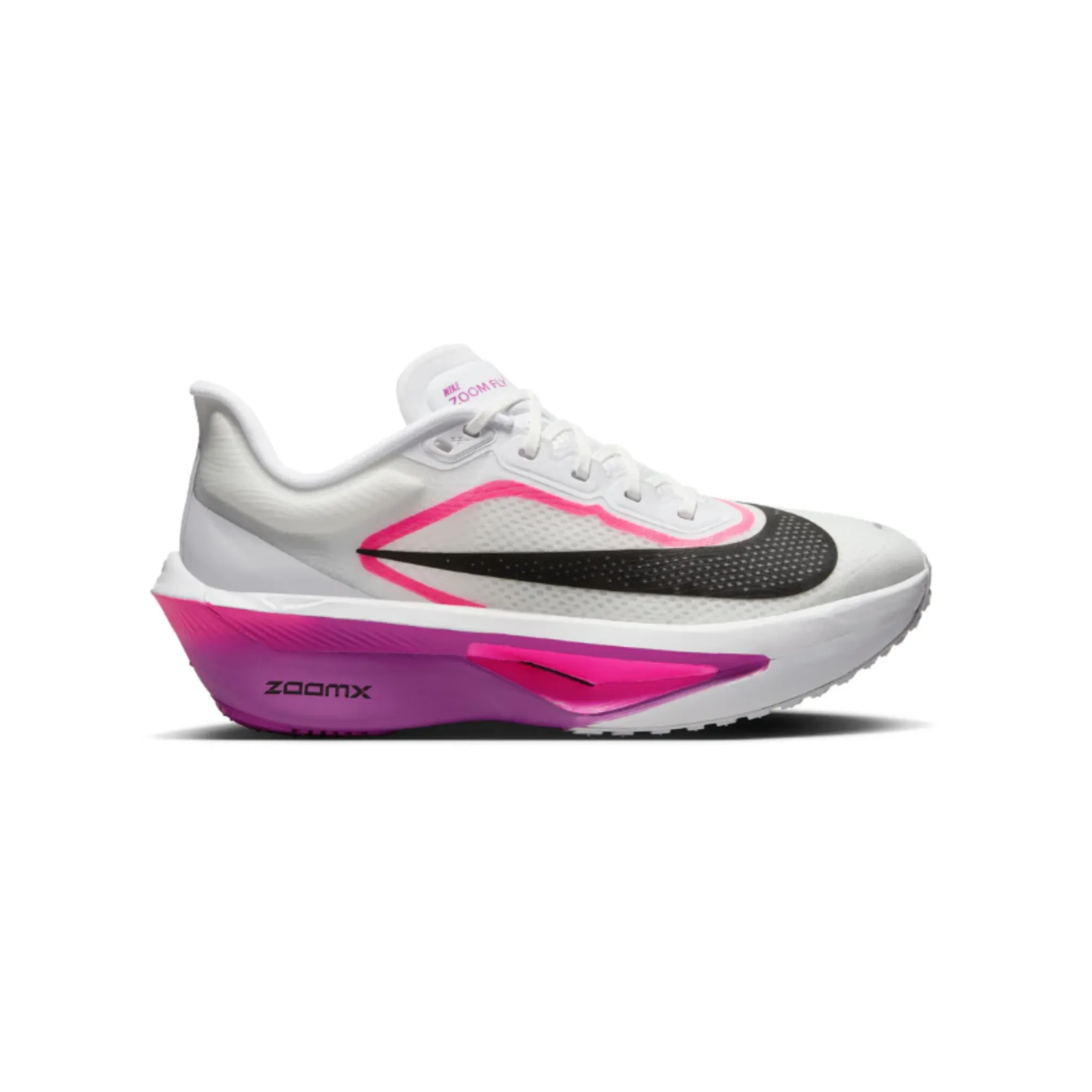 WOMEN'S ZOOM FLY 6 - B - 101 WHITE/BLACK-VIVID GRAPE-HYPER PINK - size 6.5 Free Pace Office Smart