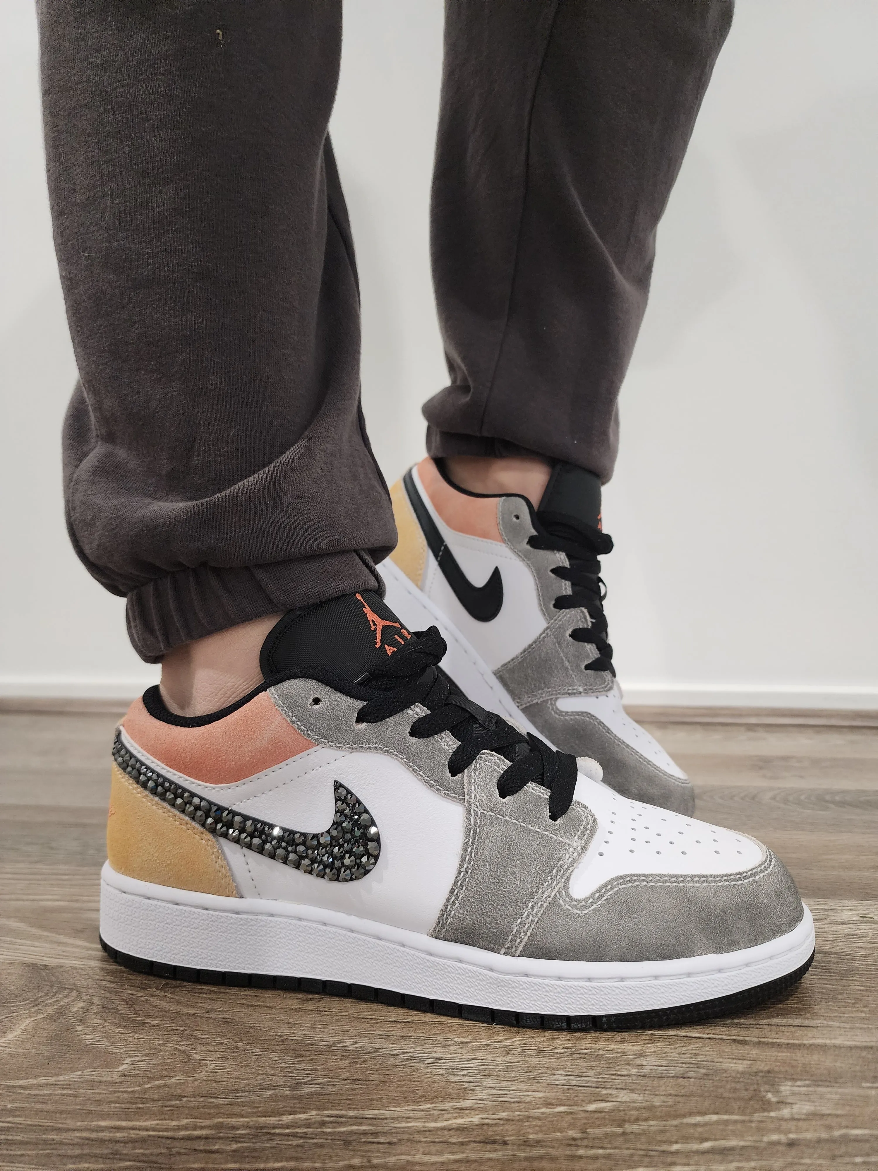 Urban Ready Jordan 1 Low Women/Youth (Black/Grey/Gold)