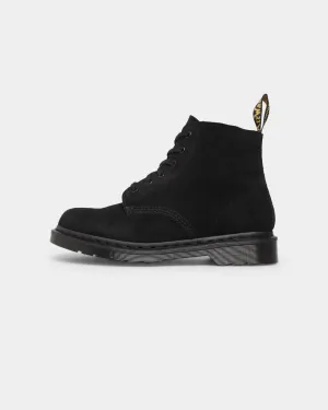 Dr. Martens 101 Mono 6 Eye Boot Black E.H.Suede Soft Land Bone Aid