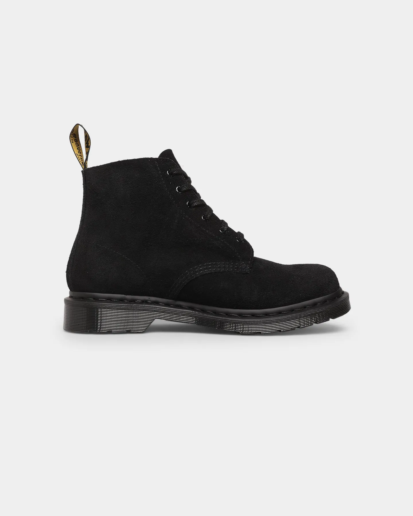 Dr. Martens 101 Mono 6 Eye Boot Black E.H.Suede Storm Guard Sand Move