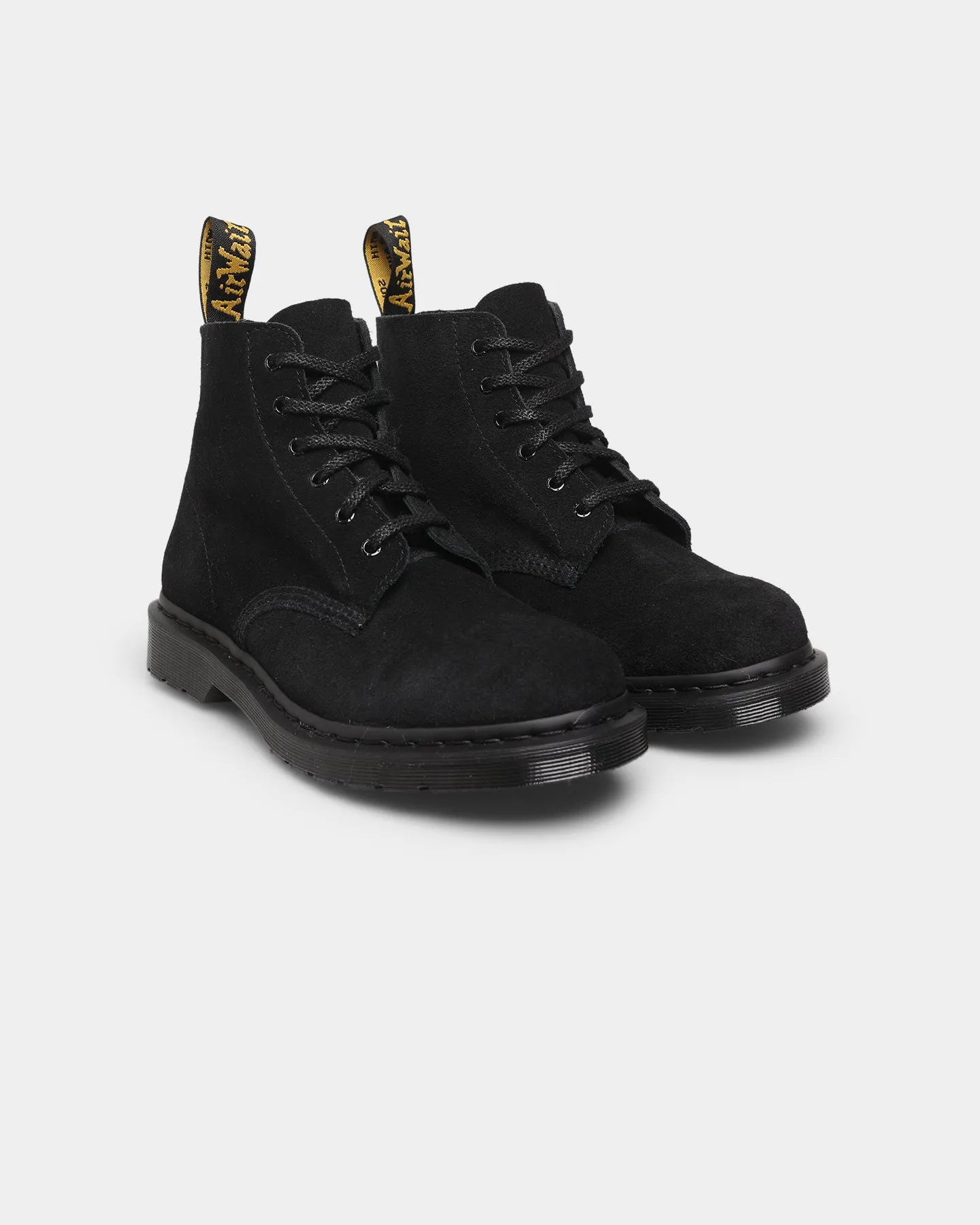 Dr. Martens 101 Mono 6 Eye Boot Black E.H.Suede Secure fit Busy Path