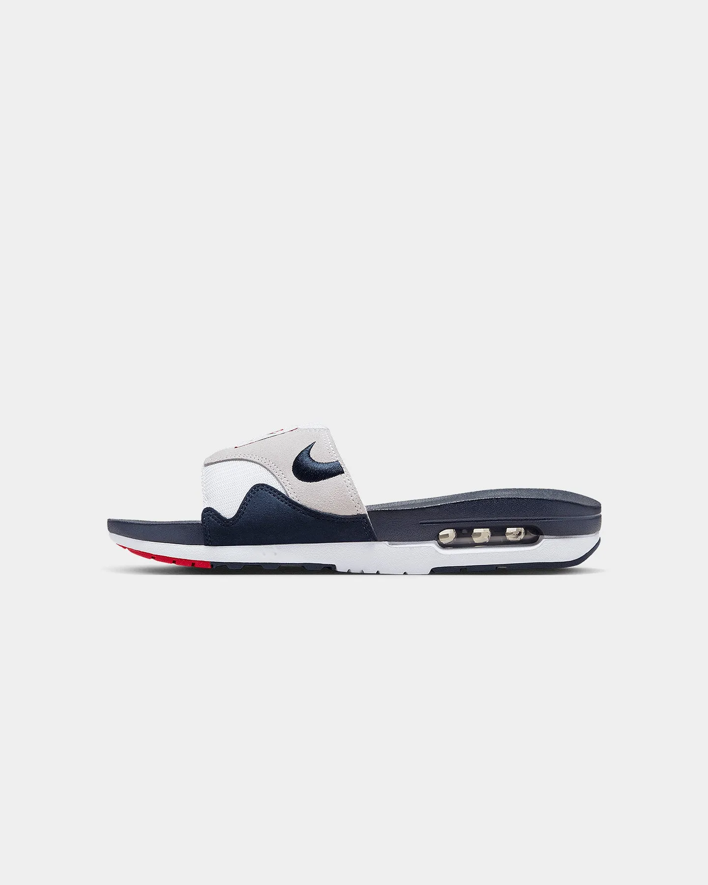 Deep Shade Comfort Outsole Nike Air Max 1 Slides White/Obsidian