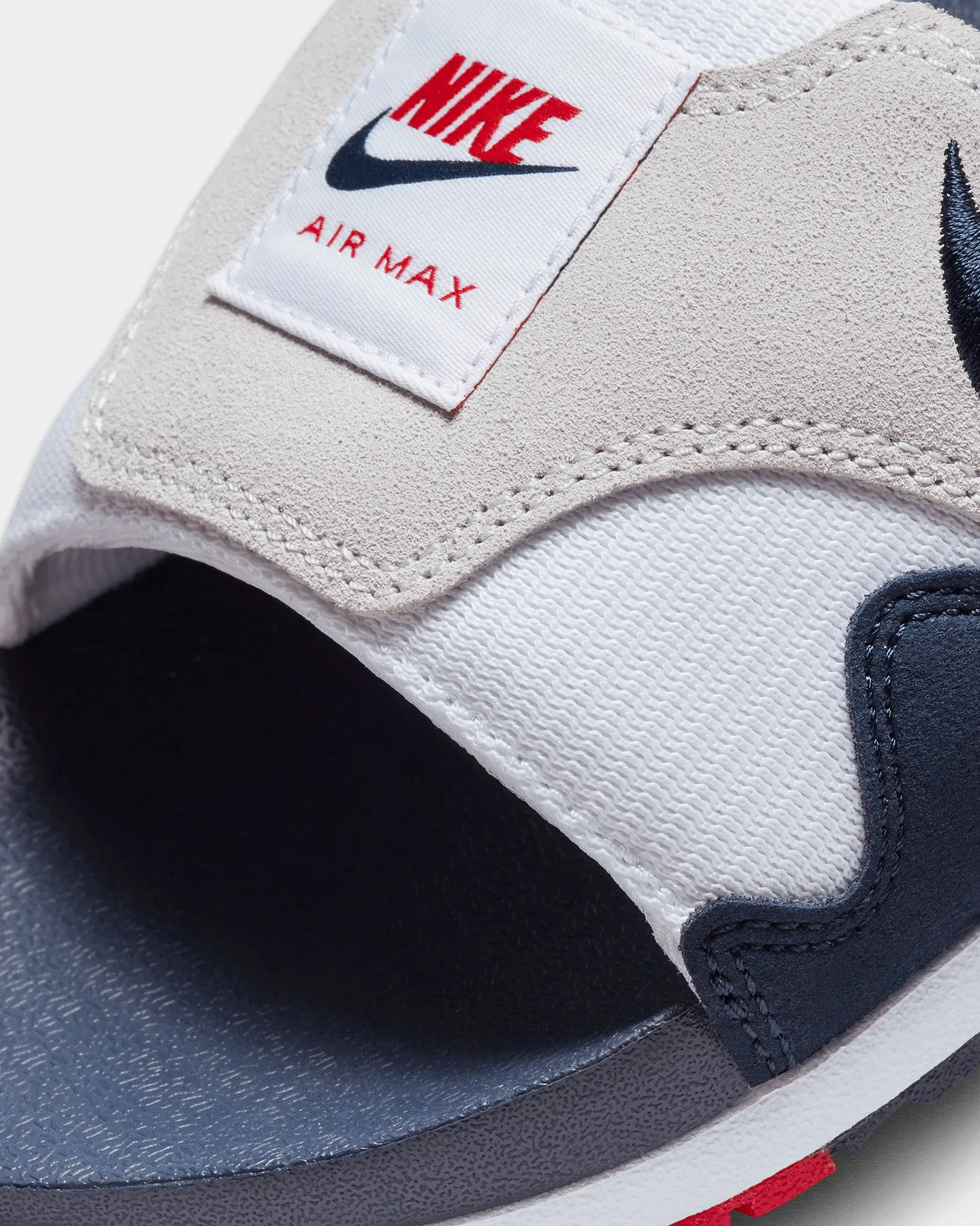 Timeless Fit Nike Air Max 1 Slides White/Obsidian